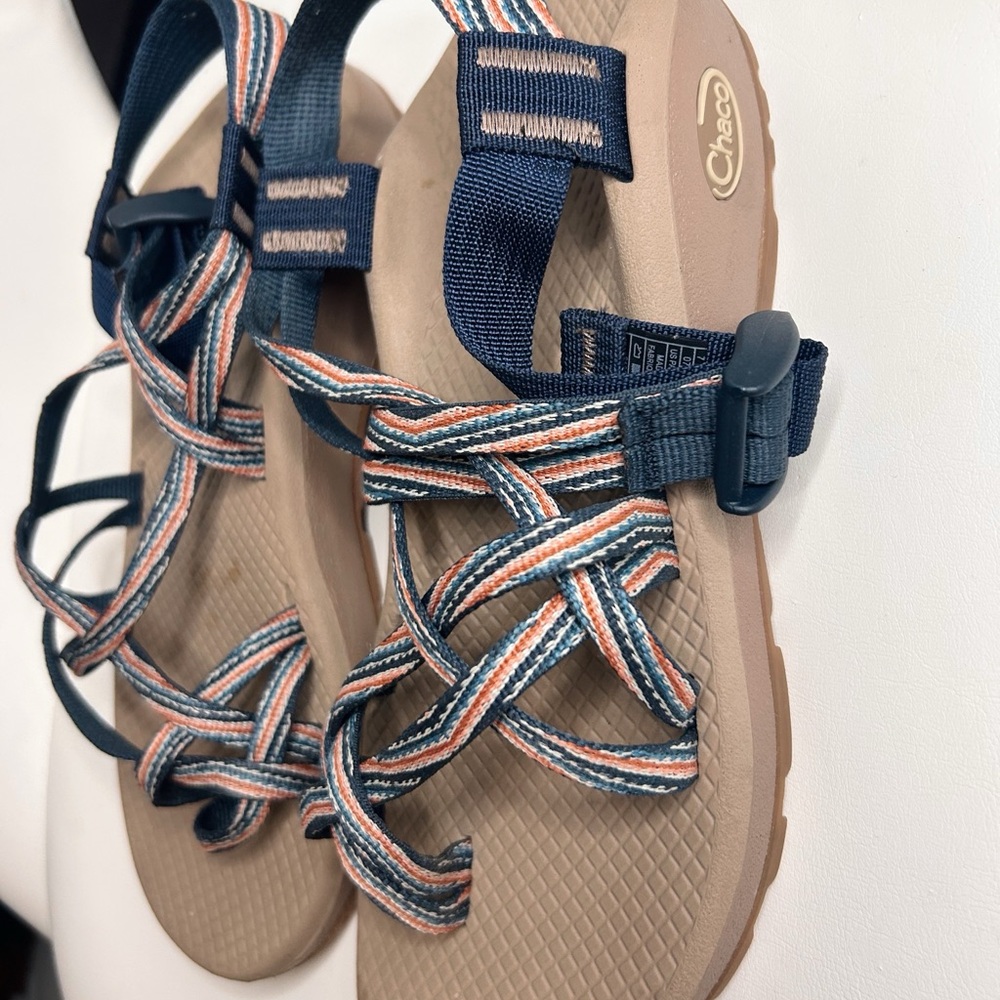Chaco Sandals with Navy and Multicolor Straps - Picture 3 of 5